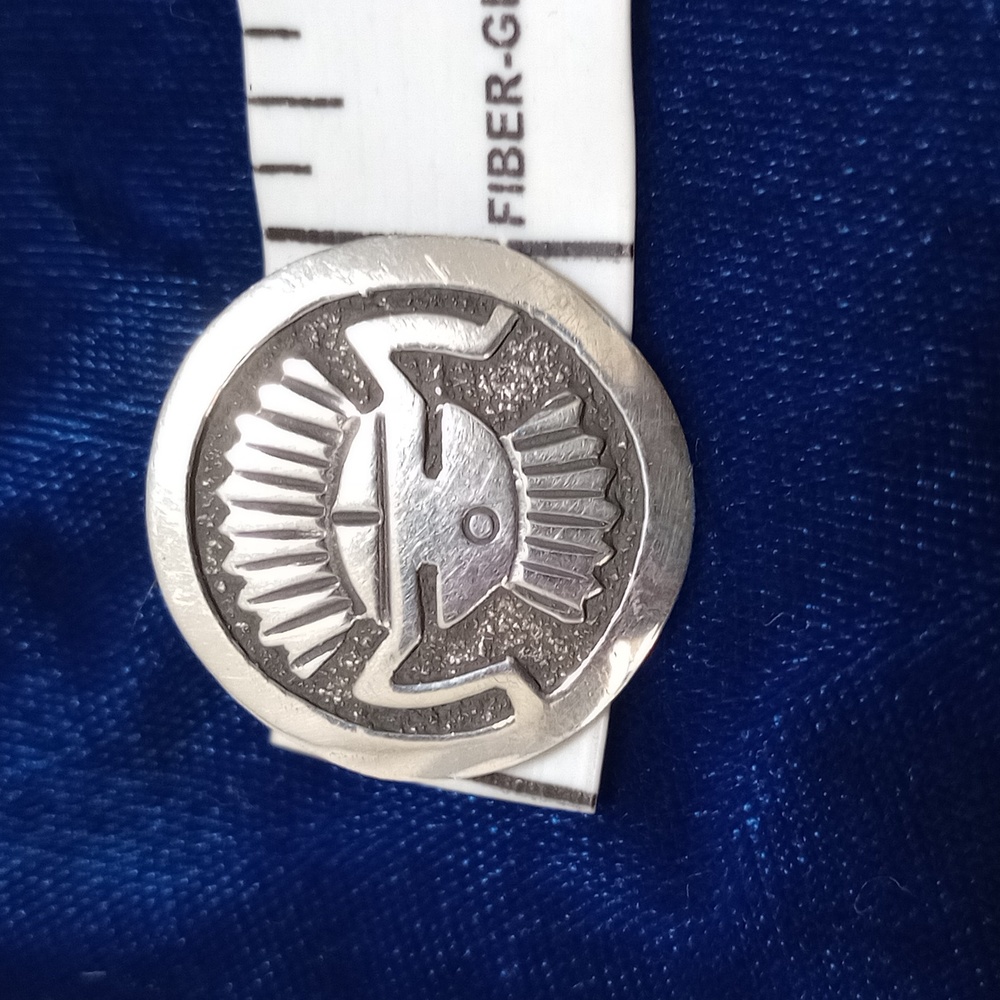 Vintage Native Style Mask Headdress Kachina Sterling Silver Post Earrings 1990's - Picture 8 of 9